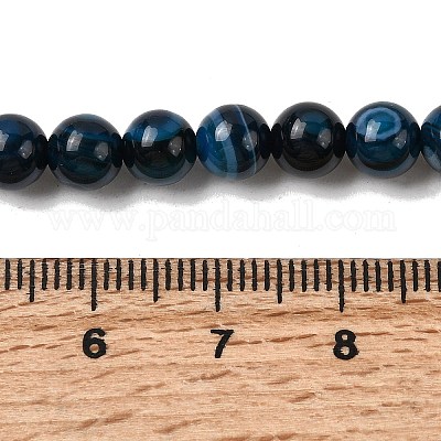 Натуральные полосатые агатовые бусы G-I392-A01-6mm-02-1