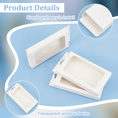 Прямоугольные подарочные коробки для хранения крафт-бумаги CON-WH0095-98-1