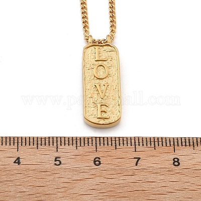 Ожерелья с прямоугольными подвесками из нержавеющей стали 304 NJEW-D300-01G-10-1