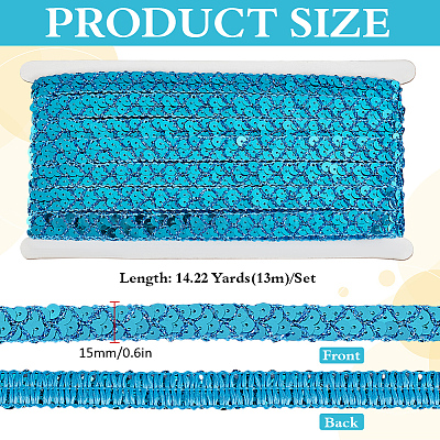 13м полиэстеровые ленты с пайетками OCOR-WH0078-282B-1