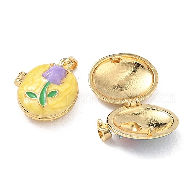 Латунь эмаль Locket подвески KK-F923-03B-G-1