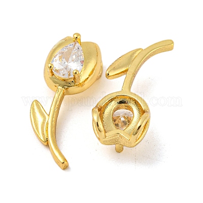 Настоящие 18-каратные позолоченные подвески из латуни с микропаве из кубического циркония KK-R153-13B-G-1