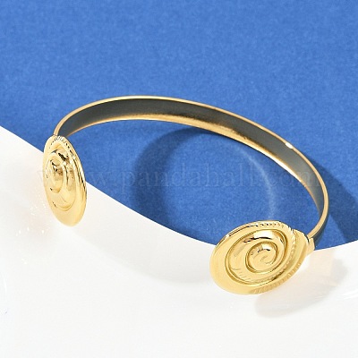 Браслеты-манжеты из нержавеющей стали 304 для женщин BJEW-C114-01G-1