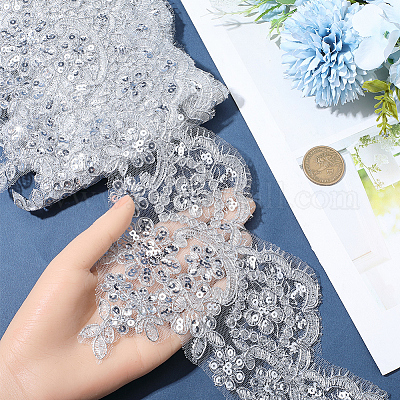 3 ярд полиэфирной цветочной кружевной ленты&nbsp;OCOR-GF0005-61-1