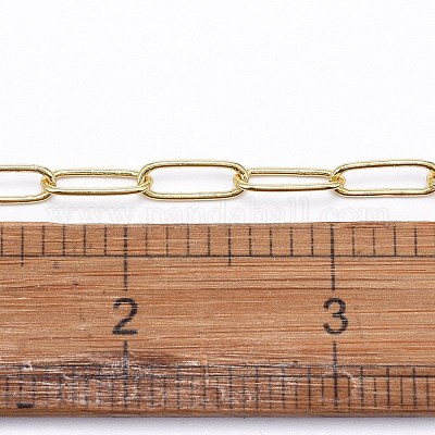 3.28 фут паяных латунных цепей со скрепками X-CHC-D025-03G-1