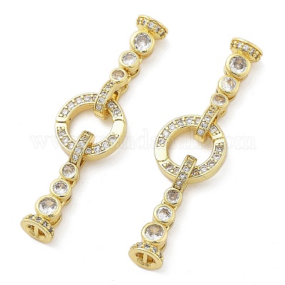 Латунь с застежками из прозрачного циркония KK-Z080-09G-1