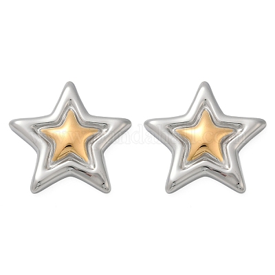 Серьги-гвоздики из нержавеющей стали 304 EJEW-S265-10GP-1