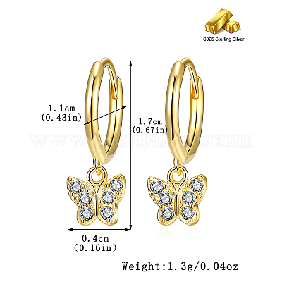 Элегантные серьги-кольца из стерлингового серебра s925 в форме бабочки BR6455-1-1