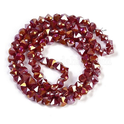 Стеклянные бусины с гальваническим покрытием  EGLA-B009-05A-06-1