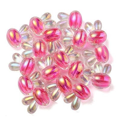 УФ-покрытие радужными переливающимися акриловыми бусинами PACR-E001-05F-1