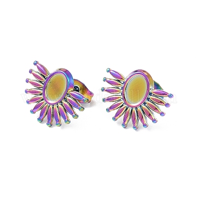 Ионное покрытие (ip) 304 нержавеющая сталь серьги-гвоздики фурнитура EJEW-I285-01MC-1