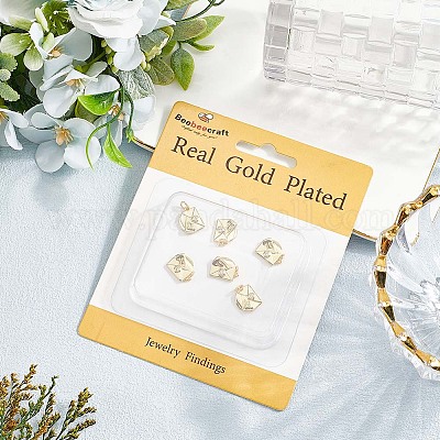 6шт латунные микропаве прозрачные кубические циркониевые подвески KK-BBC0020-62-1