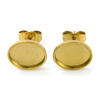 Ионное покрытие (ip) 304 нержавеющая сталь гвоздики фурнитура для сережек EJEW-K295-07G-1