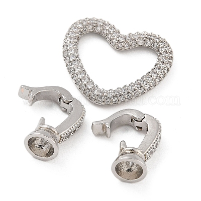 Реечное покрытие латунь микро паве прозрачный кубический цирконий складные застежки KK-A234-021C-P-1