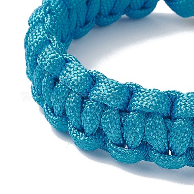 7 плетеный браслет из полиэстера и спандекса с внутренним сердечником для мужчин и женщин BJEW-JB12509-02-1