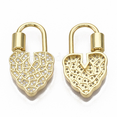 Латунь микропейв прозрачный кубический цирконий винт карабин подвеска с замком&nbsp;ZIRC-T014-009-NF-1