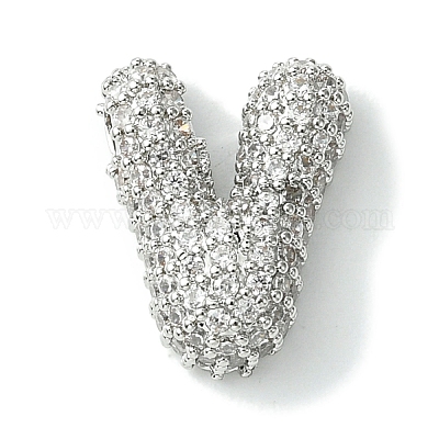 Подвески из латуни с покрытием из прозрачного кубического циркония KK-S378-01P-V-1