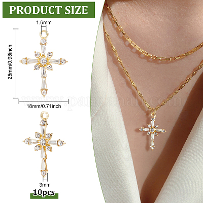 10шт латунные прозрачные подвески из кубического циркония FIND-BC0004-29-1