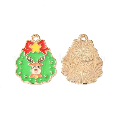 Noël pendentifs émail en alliage&nbsp;ENAM-D047-07G-05-1