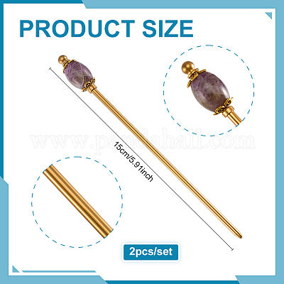 2шт латунные палочки для волос OHAR-PH00002-1
