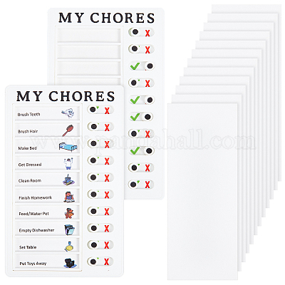Wholesale GORGECRAFT 2 Style Portable Chore Chart Memo Boards to Do List  Board Daily Schedule Planner My Chores Checklist Task Board with 10 Sheets  Blank Refill Paper Cards for School Home Travel (