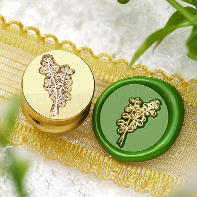 Золотая тональная круглая сургучная печать AJEW-M040-01G-M-1