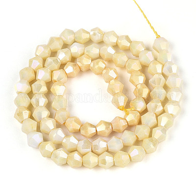 Антикоррозийные гальванические биконические стеклянные бусины EGLA-T021-6mm-16-05-1