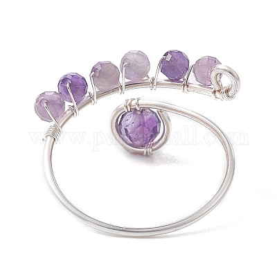 Кольца из смешанных натуральных драгоценных камней RJEW-JR00584-02-1