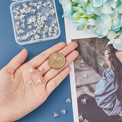 80 шт. 2 стильных латунных филигранных колпачков для бусин KK-FH0006-28-1