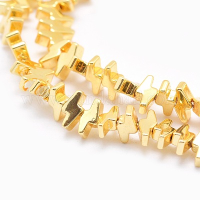 Гальванизировать немагнитных синтетический гематит бисер пряди G-L485-19-G-1