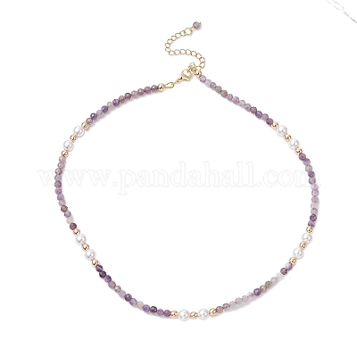 Белого нефрита ожерелье NJEW-JN05340-02-1