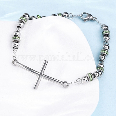 201 браслет из звеньев цепи из нержавеющей стали BJEW-A032-01P-01-1