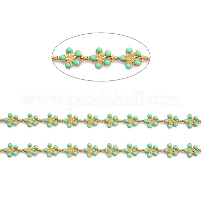 Звено цепи с эмалью из золотой латуни CHC-H103-08C-G-1