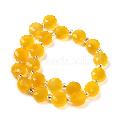 Естественный желтый агат бисер нитей G-B153-B03-1