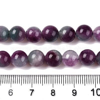 Окрашенные природные белый нефрит бисер пряди G-T138-8mm-210-10-1