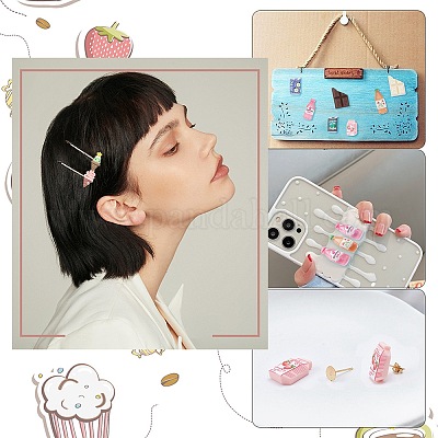 72шт 12 стиля непрозрачные кабошоны из смолы FIND-SC0003-26-1