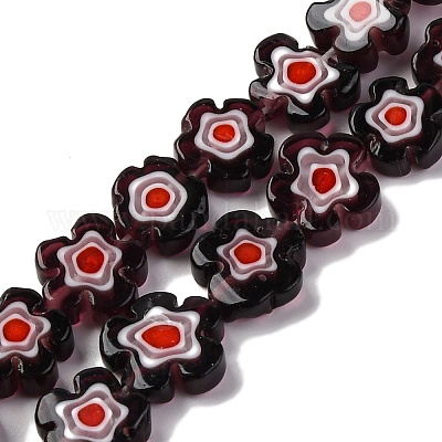 Ручной работы millefiori стеклянные бусины нитки LAMP-G164-03L-1