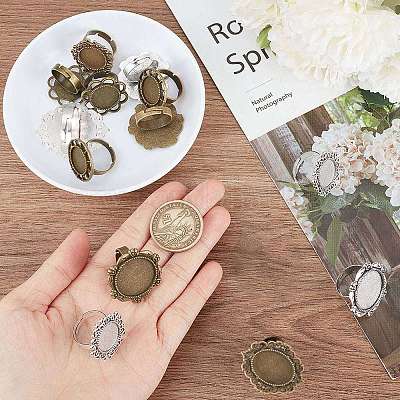 16 шт. 8 стильных регулируемых кольца для пальцев из сплава FIND-SC0008-68-1