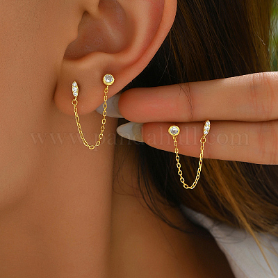 Серьги серебряные с простым геометрическим дизайном S925 с цепочкой с кисточками для женщин YD4508-1