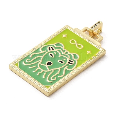 Подвеска из латуни микропаве с фианитами и эмалью KK-H458-02G-L01-1