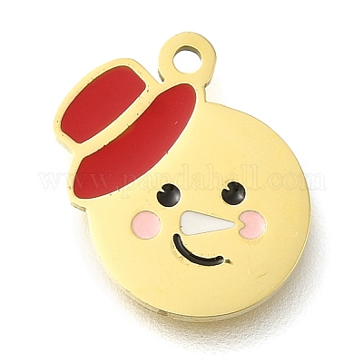 Эмалевые подвески из нержавеющей стали 304 с ионным покрытием (IP) на рождественскую тематику STAS-B075-36G-02-1