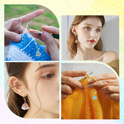 Маркеры петель с замком на тему радуги HJEW-SC0001-36-1