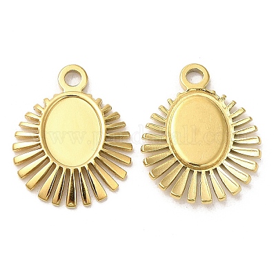 Ионное покрытие (ip) нержавеющая сталь 304 подвеска кабошон оправа STAS-L020-013G-1