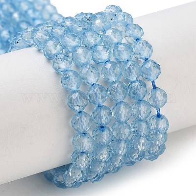 Натуральные бусы из голубого топаза нити G-B088-C05-04-1