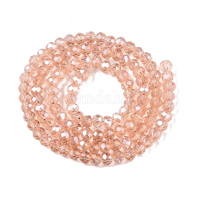 Стеклянные бусины с гальваническим покрытием  EGLA-A044-T3mm-A21-1