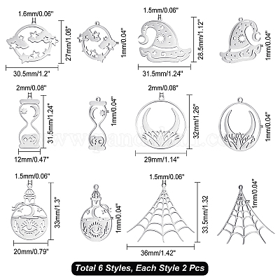 12 шт. 6 подвески из нержавеющей стали 201 STAS-CA0001-38-1