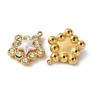 Подвески из нержавеющей стали 304 со стразами STAS-L299-06G-1