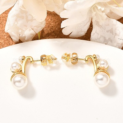 Серьги-гвоздики из нержавеющей стали 304 EJEW-A123-01A-G-1