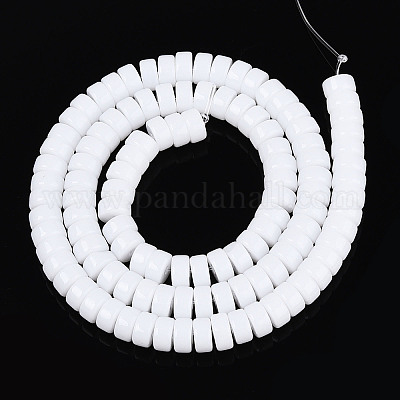 Непрозрачные сплошные цветные стеклянные бусины GLAA-N026-3x6mm-02-1