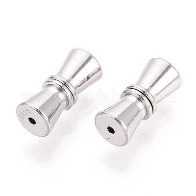 925 стерлингового серебра винтовые застежками STER-T008-50S-02-1